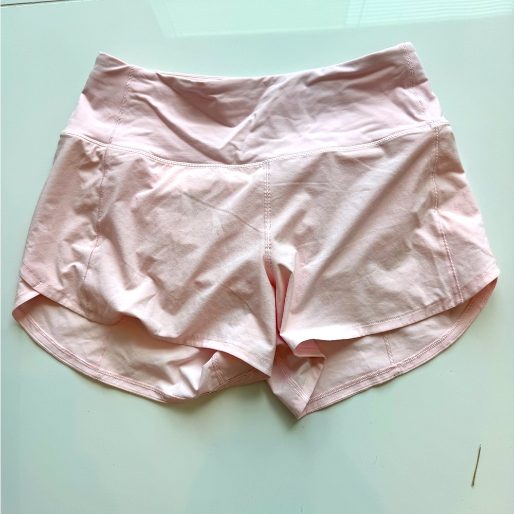 Lululemon Speed Up Shorts in soft pink